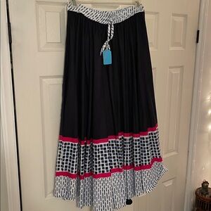 Dancing skirt. Dark blue with dark pink and white. Advanced apparels. One size